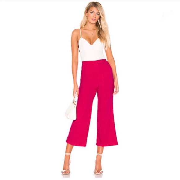 Privacy Please Pants - Privacy Please NWT Pant Rosa Wide-Leg Cropped Bright Pink Medium